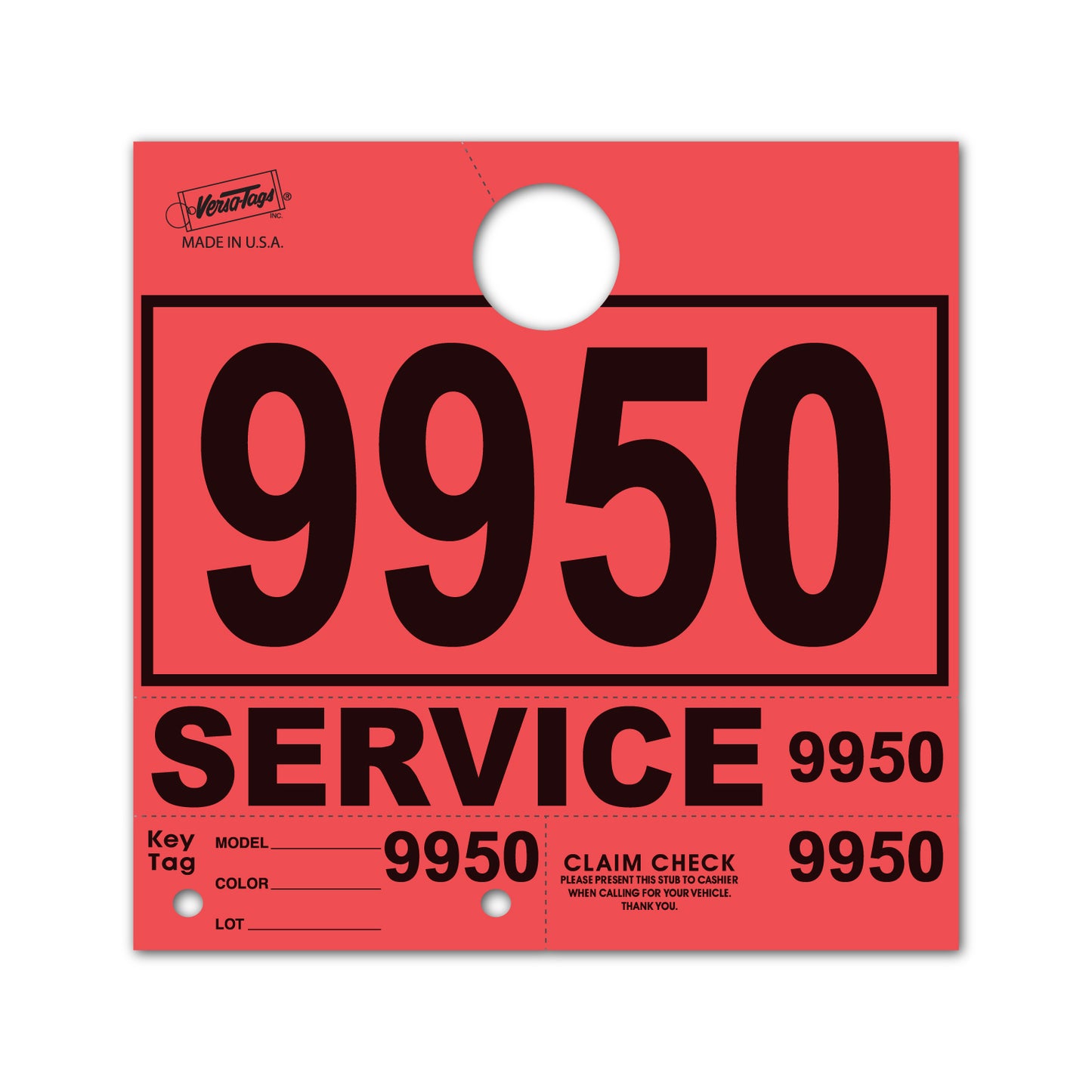 Service Department Hang Tags Plus