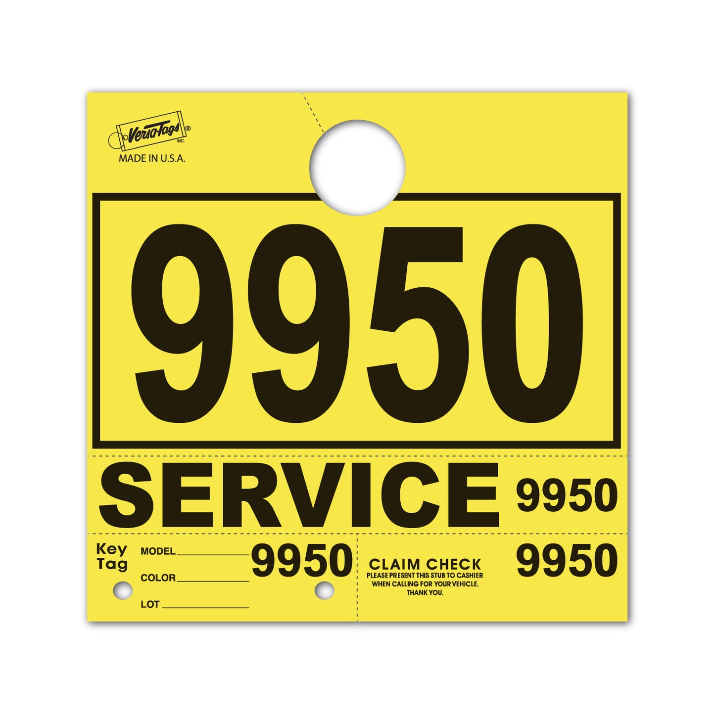 Service Department Hang Tags Plus