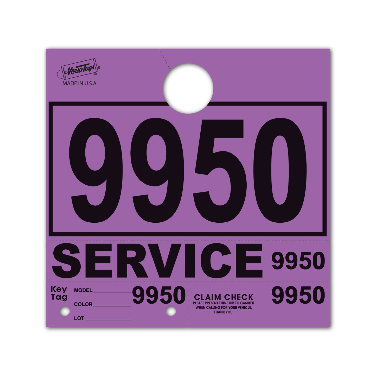 Service Department Hang Tags Plus