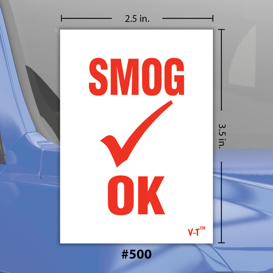 Static Cling Inspection Stickers - Smog